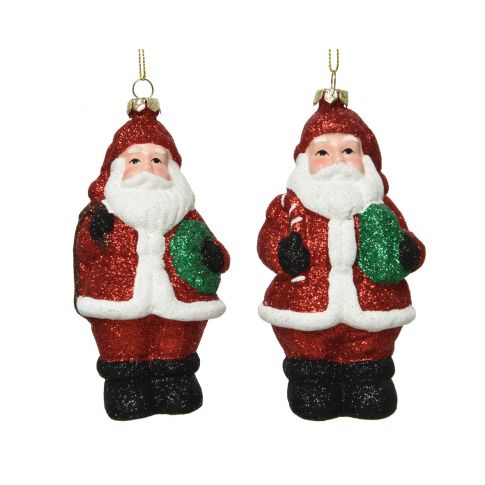 Decoris Kerstman kunststof 2ass candy stick santa with tree - 