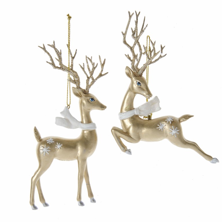 Kurt s adler Orn.plc dier goud/wit l15cm - 