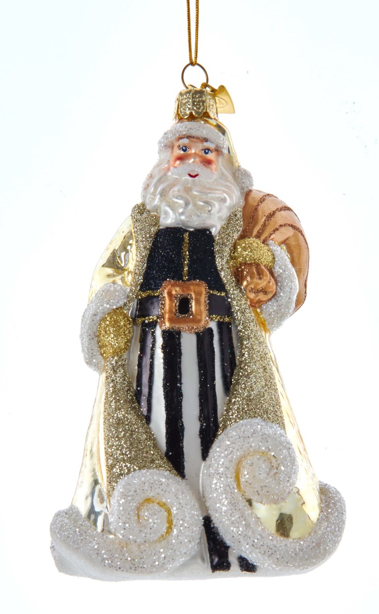 Kurt s adler Orn.glas kerstman gd/wt l13cm - 