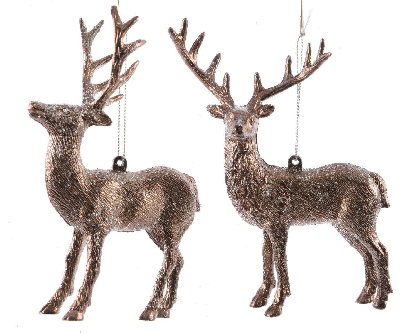 Ksd 10 stuks! Hert plastic hang 2ass 14cm truffel - 