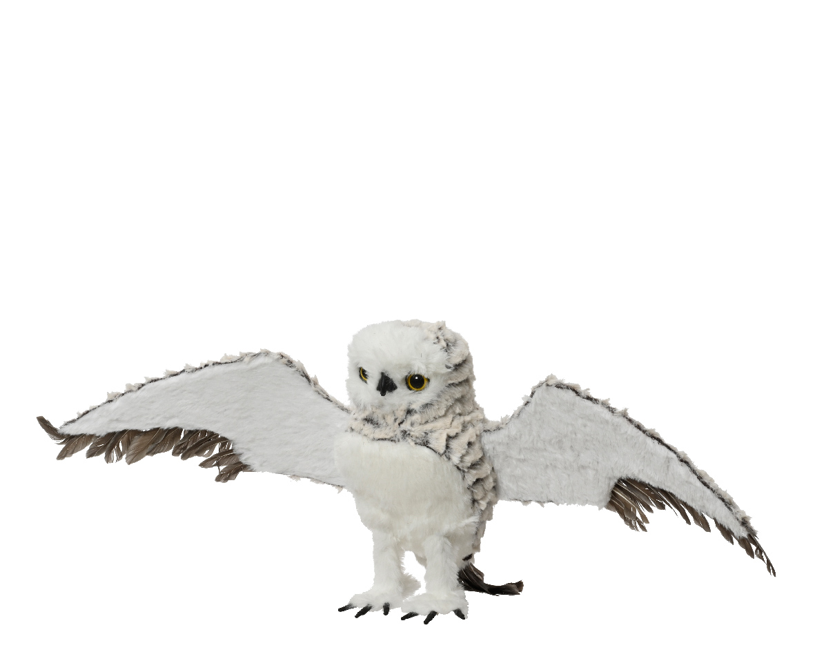 Decoris Uil kunstbont l17b68h24 cm grijs kerst - 