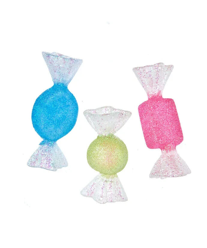 Kurt s adler 3-3.5 Inch Blue Green Pink Candy Ornaments 3A kerstbal - 
