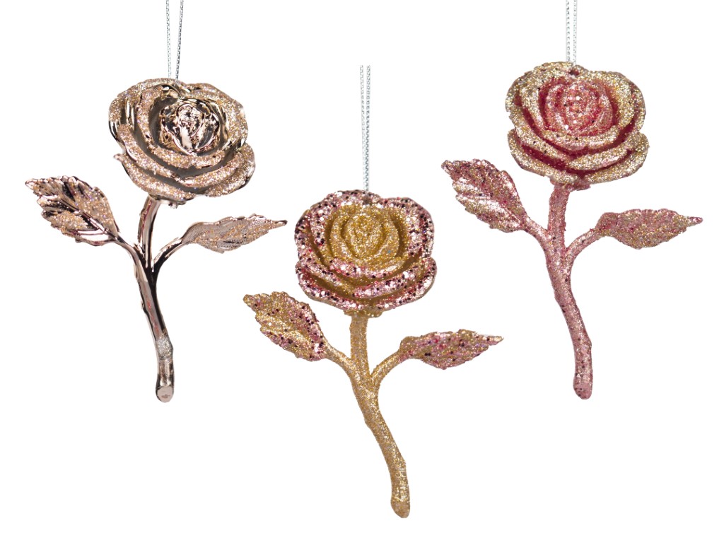Kurt s adler Orn.plc roos rood/goud l10cm - 