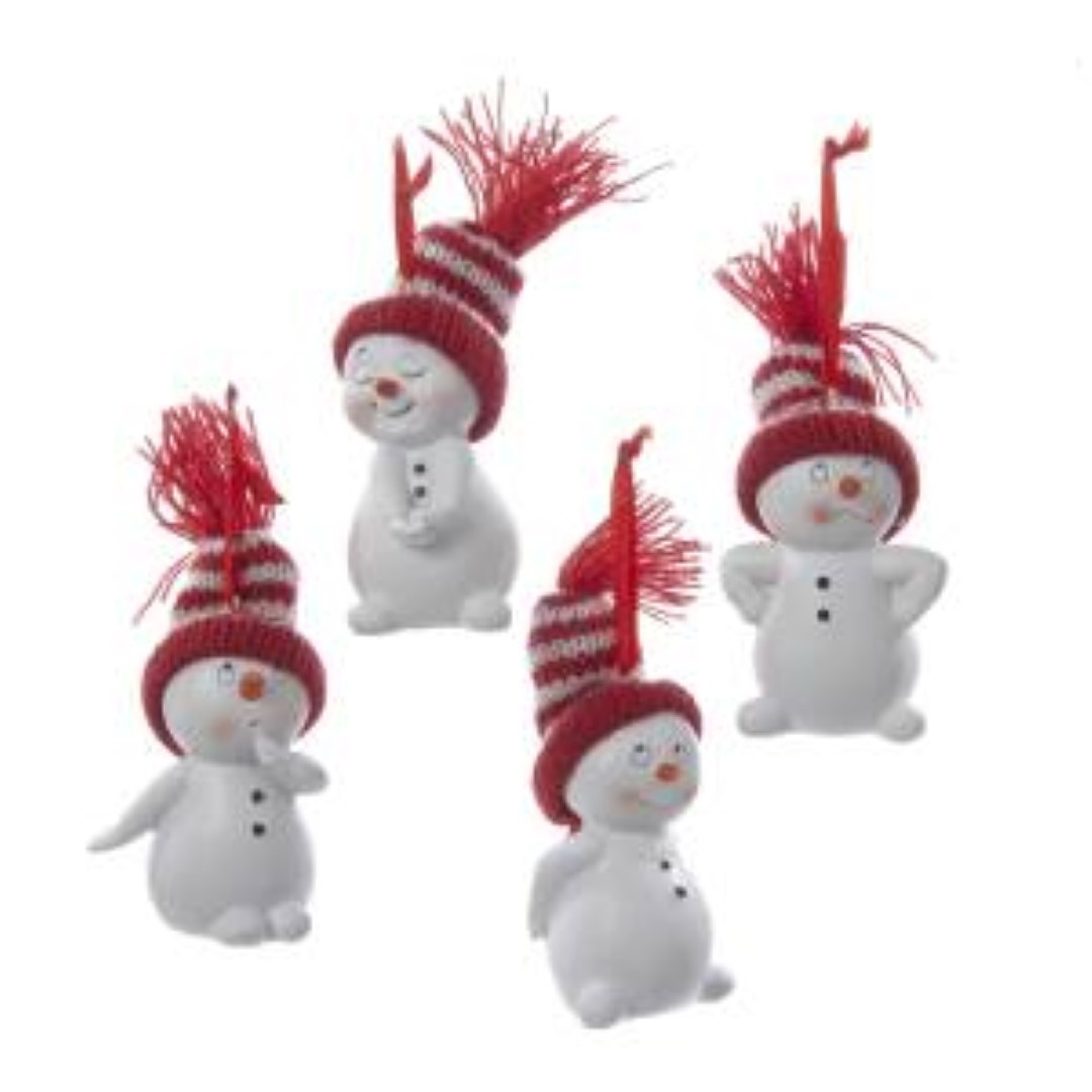 Kurt s adler Snowman Resin with Knitted Hat 2.75 Inch - 