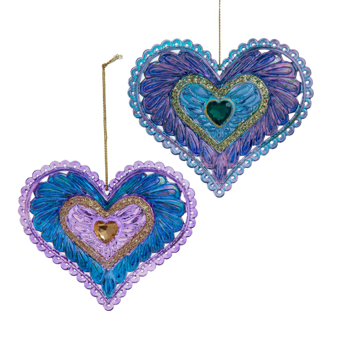 Kurt s adler Ornament plastic paars hart l23cm - 