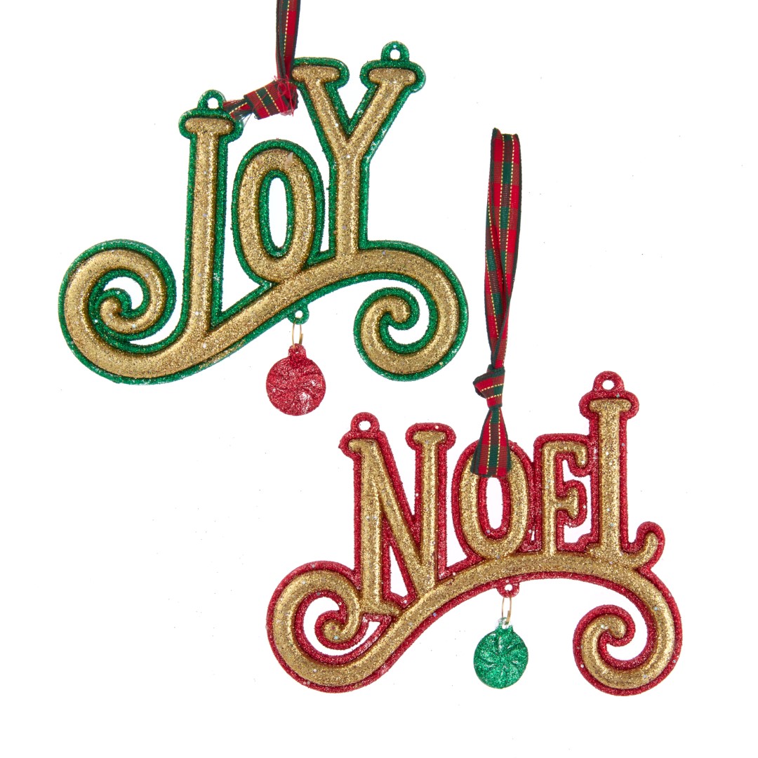 Kurt s adler Ornament plastic joy & noel bord l9cm - 