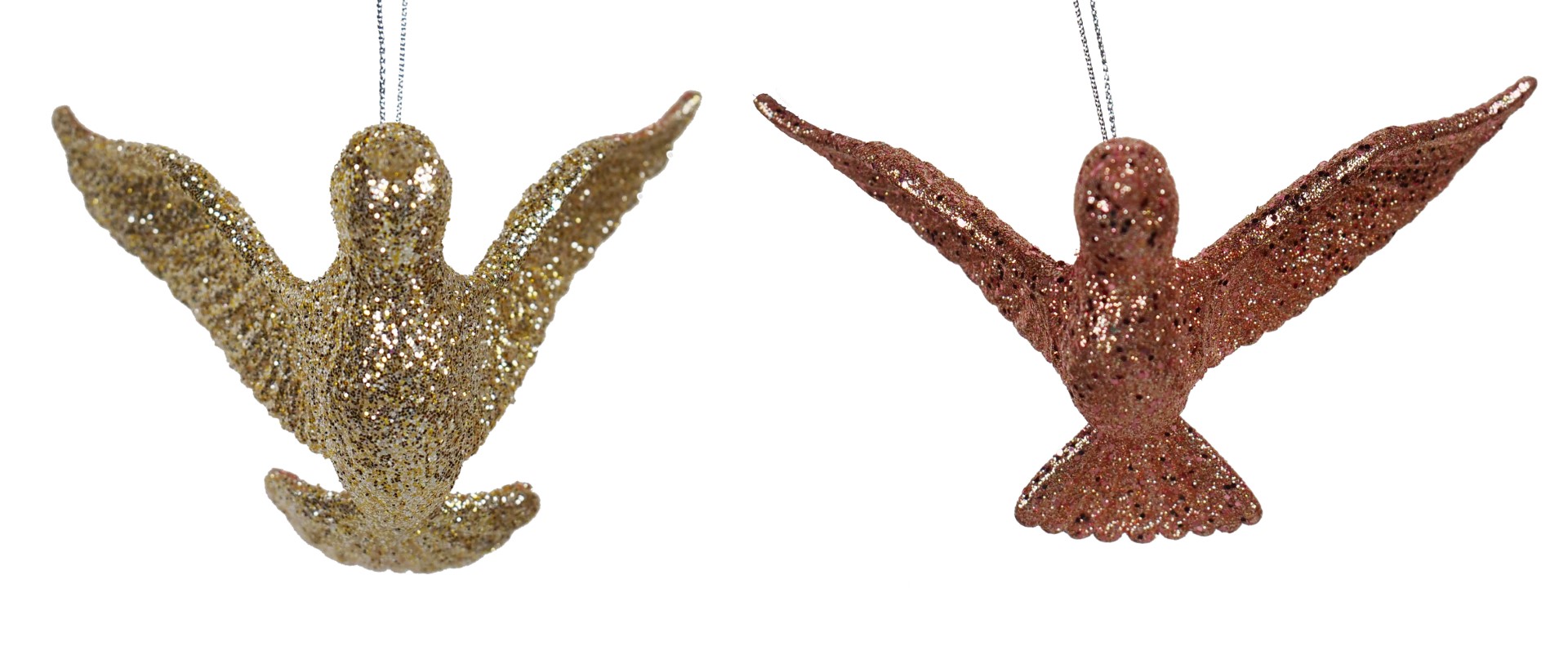 Kurt s adler Ornament plastic roze goud vogel l16cm - 