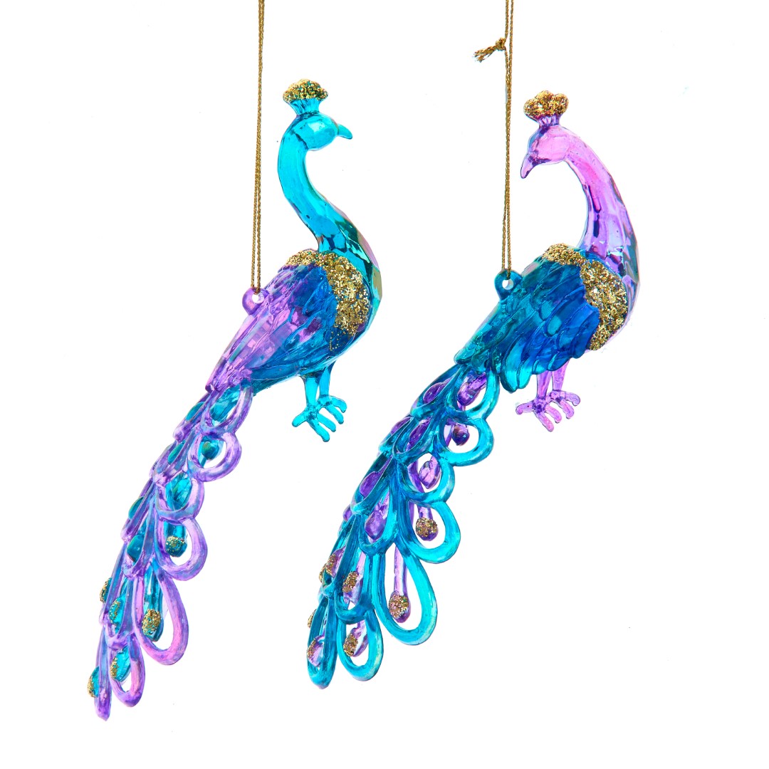 Kurt s adler Ornament plastic paars pauw l8cm - 