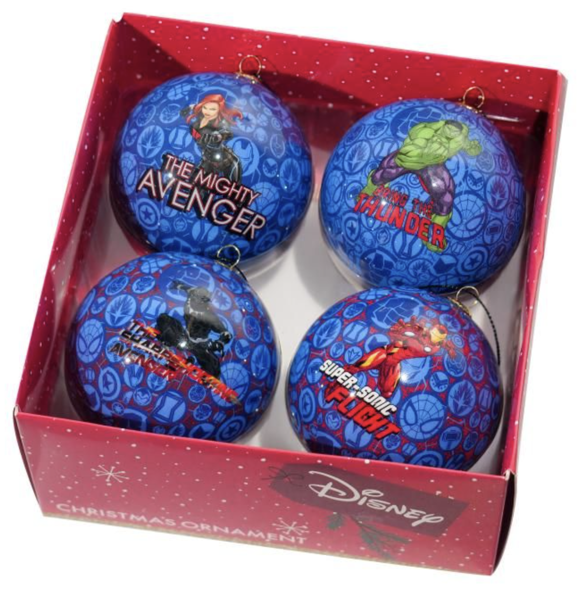 Kurt s adler Box kerstbal plastic d7.5cm helden 4st - 