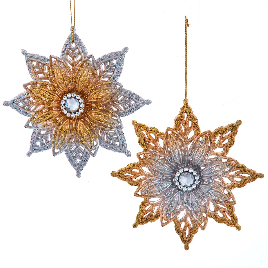 Kurt s adler Ornament plastic poinsetta l12cm - 