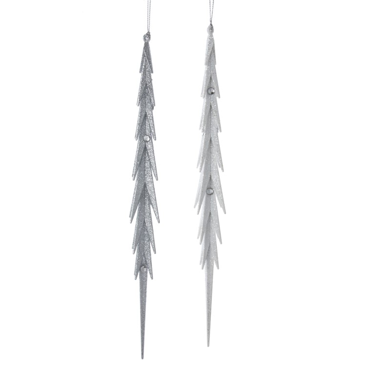 Kurt s adler Orn.plc ijspegel wit l27cm - 