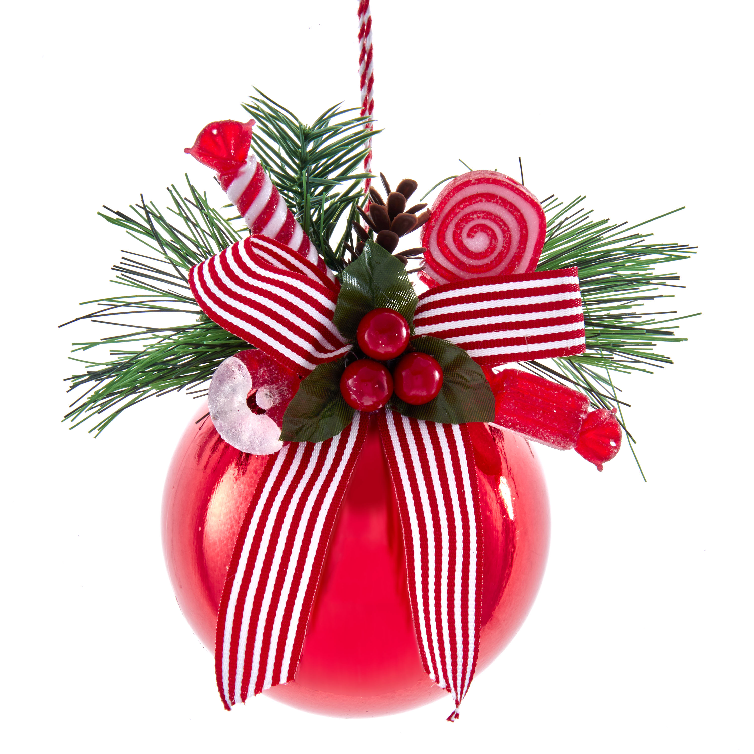 Kurt s adler Ornament plastic bal met groen l10cm - 