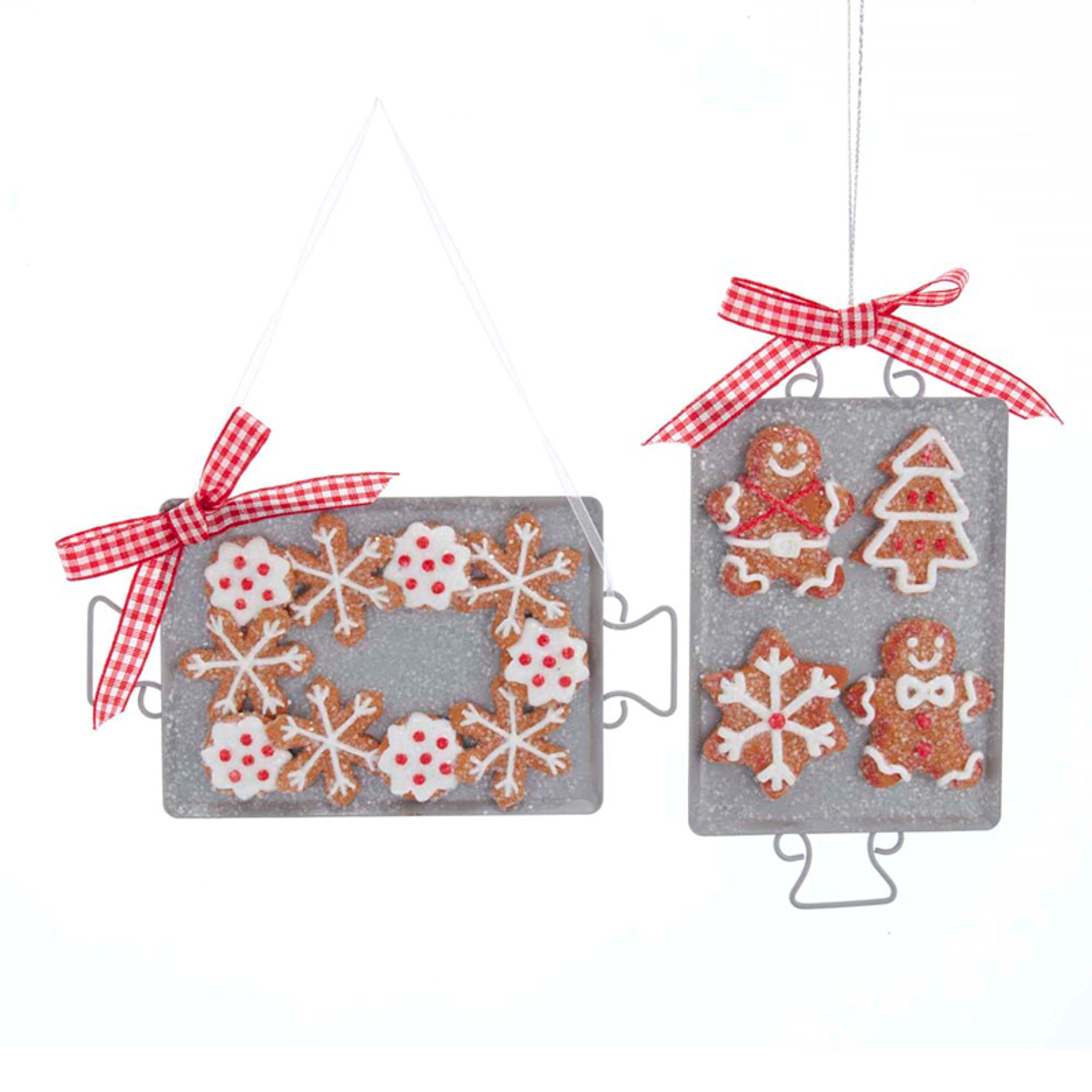 Kurt s adler Gingerbread On Metal Tray Ornament 6 inch - 