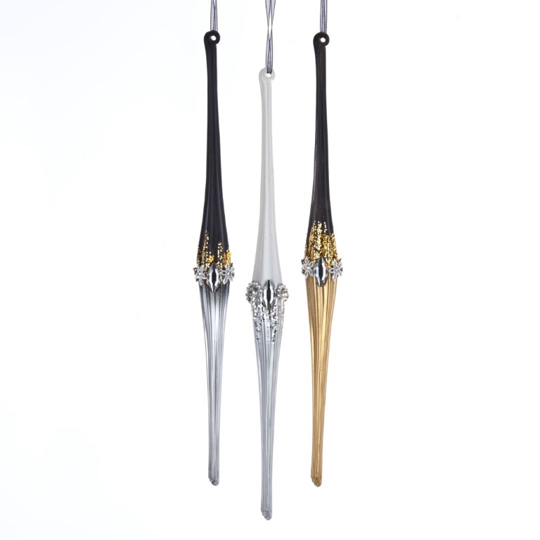 Kurt s adler Orn.plc ijspegel zwrt/gd l30cm - 