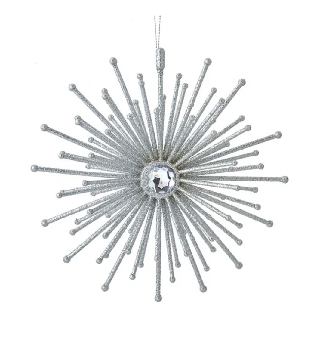 Kurt s adler 7.25 inch Plstc Silv Ray Snowflake Orn kerstbal - 