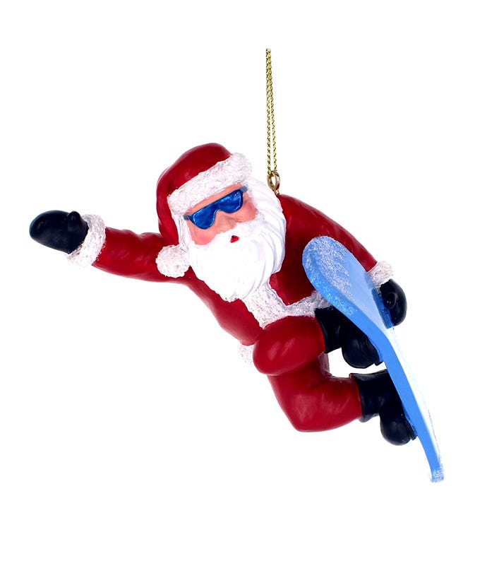 Kurt s adler Ornament plastic kerstman snowboard l12cm - 