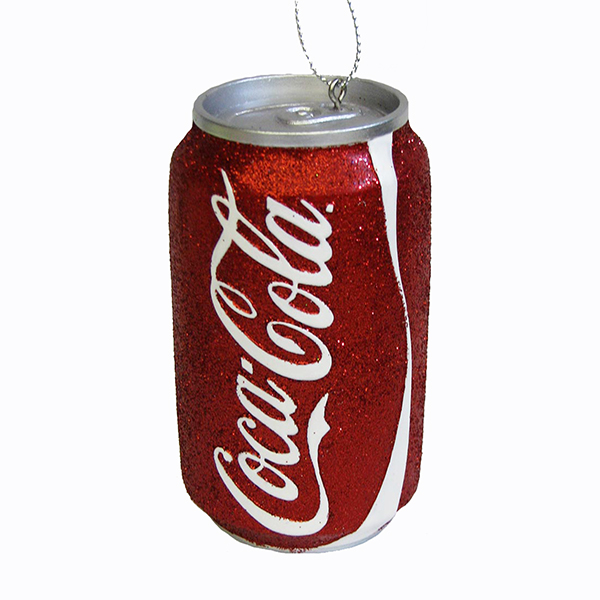 Kurt s adler Ornament pvc coca-cola blik glitter l8cm - 