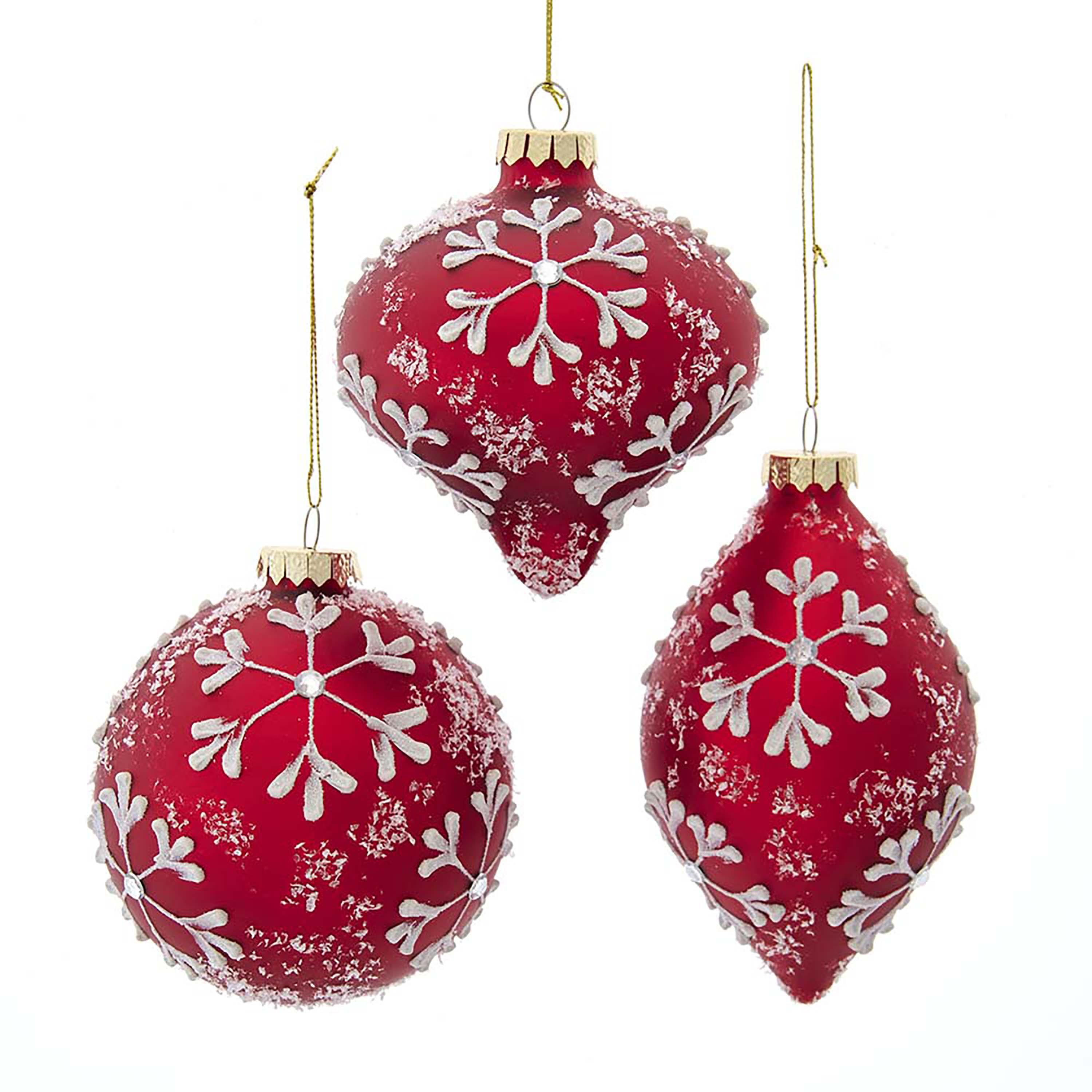 Kurt s adler Ornament rood wit glas h10 cm - 