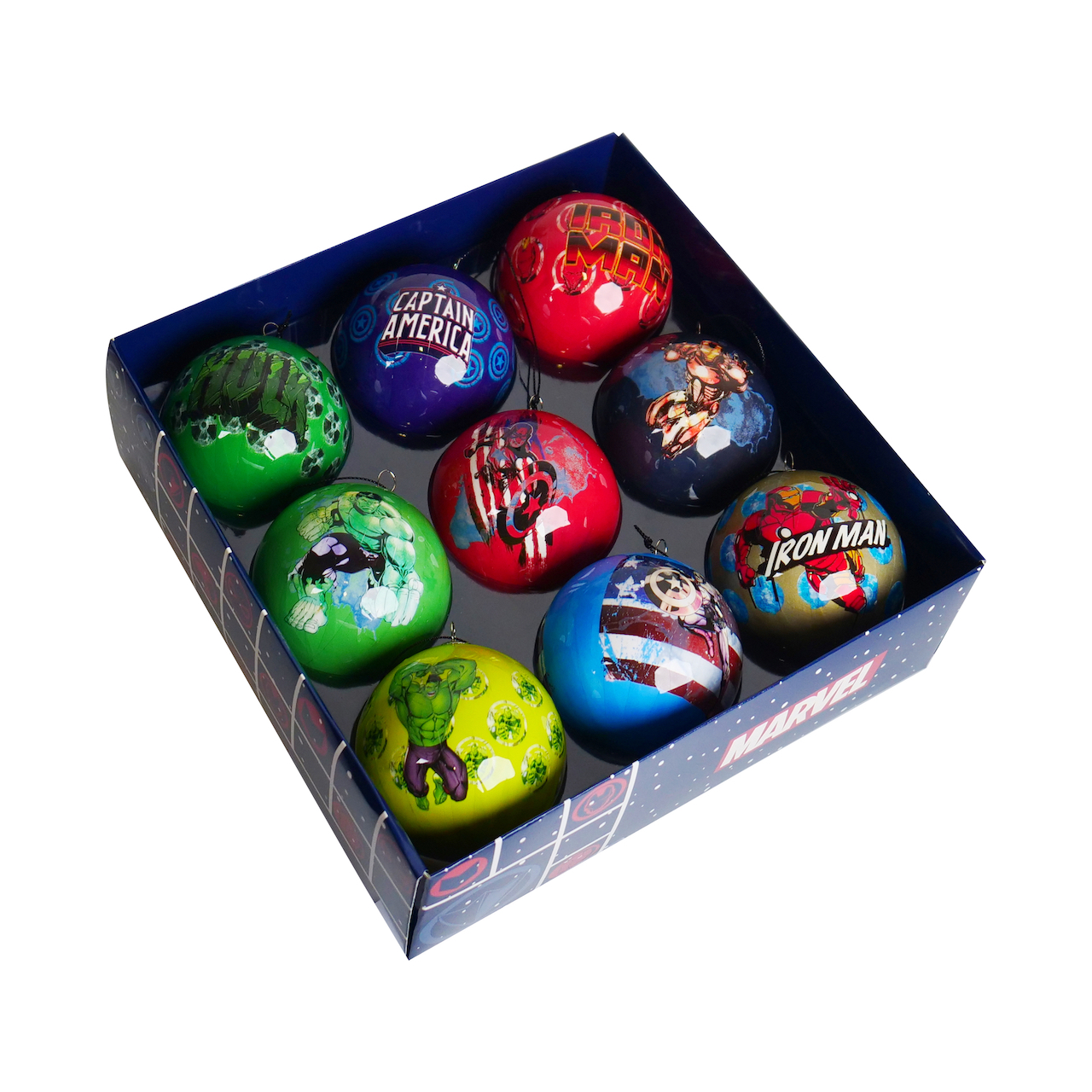 Kurt s adler Box kerstbal plastic d7.5cm helden 9st - 