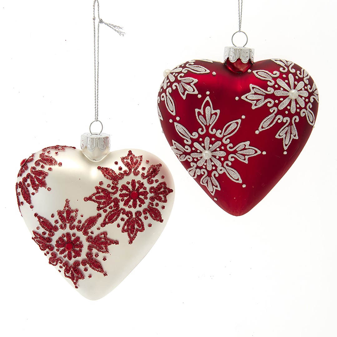 Kurt s adler Ornament rood wit glas h25 cm - 
