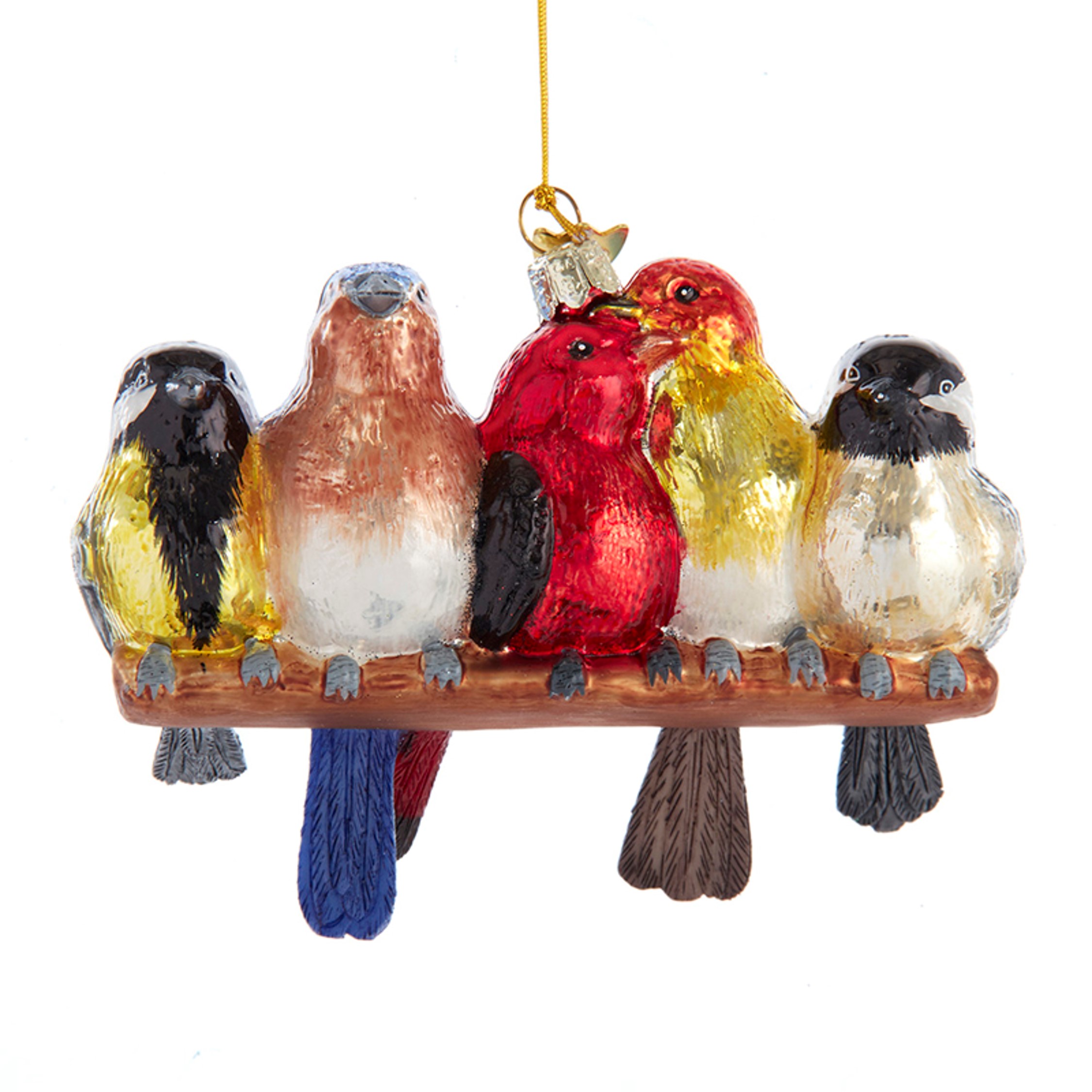 Kurt s adler Noble Gems Songbirds On Branch Ornament 5 inch - 