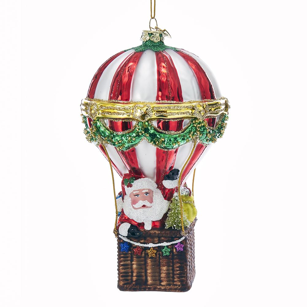 Kurt s adler Noble Gems Santa Hot Air Balloon 5.5 Inch - 