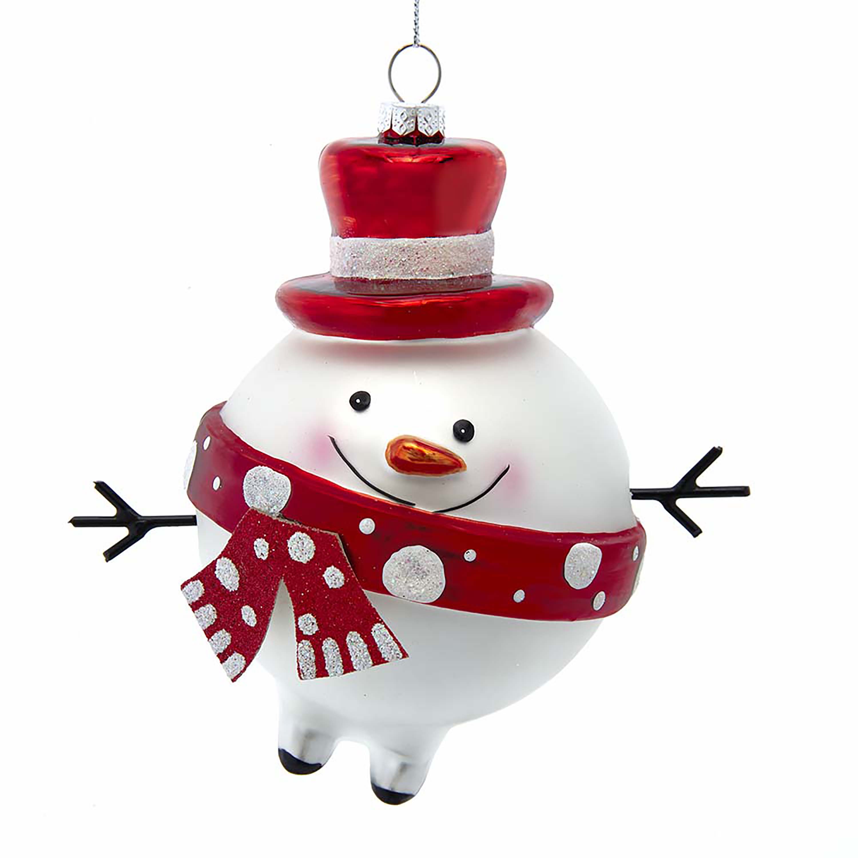Kurt s adler Ornament rood wit glas h12 cm - 