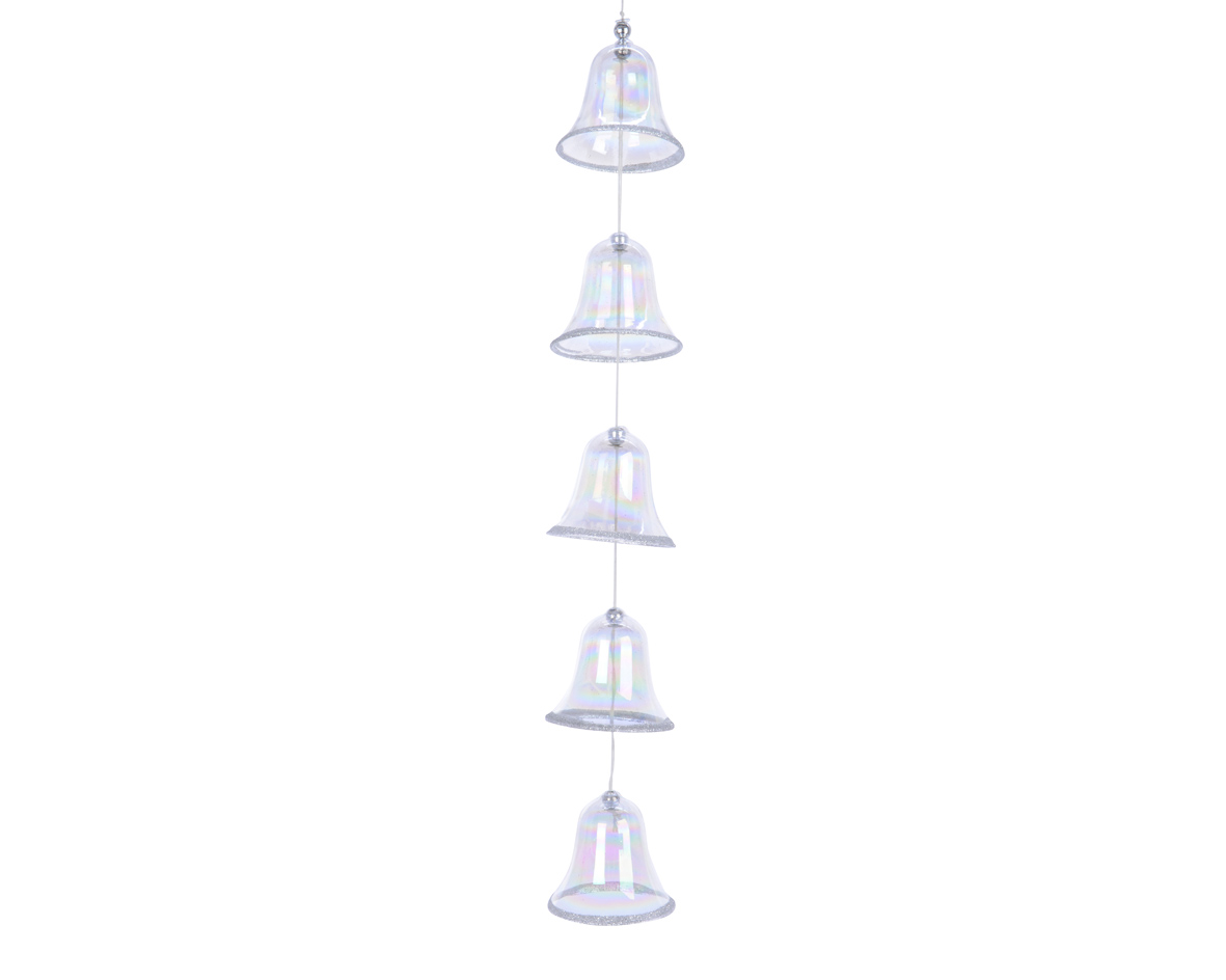 Everlands Bel glas guirlande 5 bellen - 