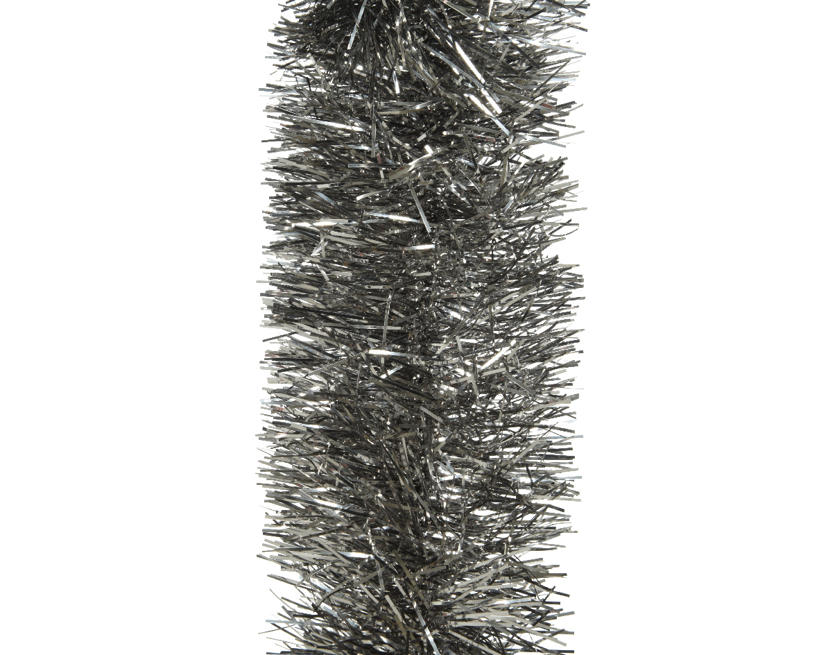 Decoris Lametta guirlande d10l270cm w.grijs - 