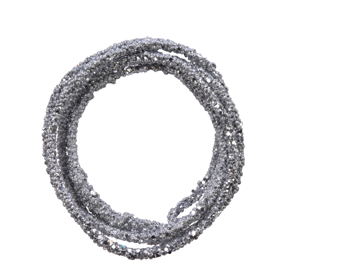 Everlands Guirlande foam paillet l180 cm zilver - 