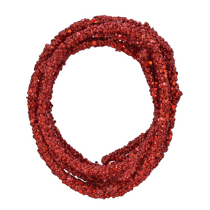 Decoris Guirlande foam paillet l180 cm kerstrood - 
