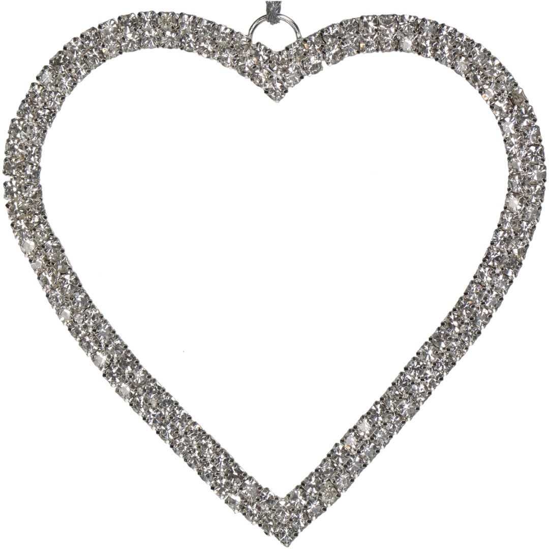 Hd collection Ornament kerstbal hart glas zilver 8 cm - 