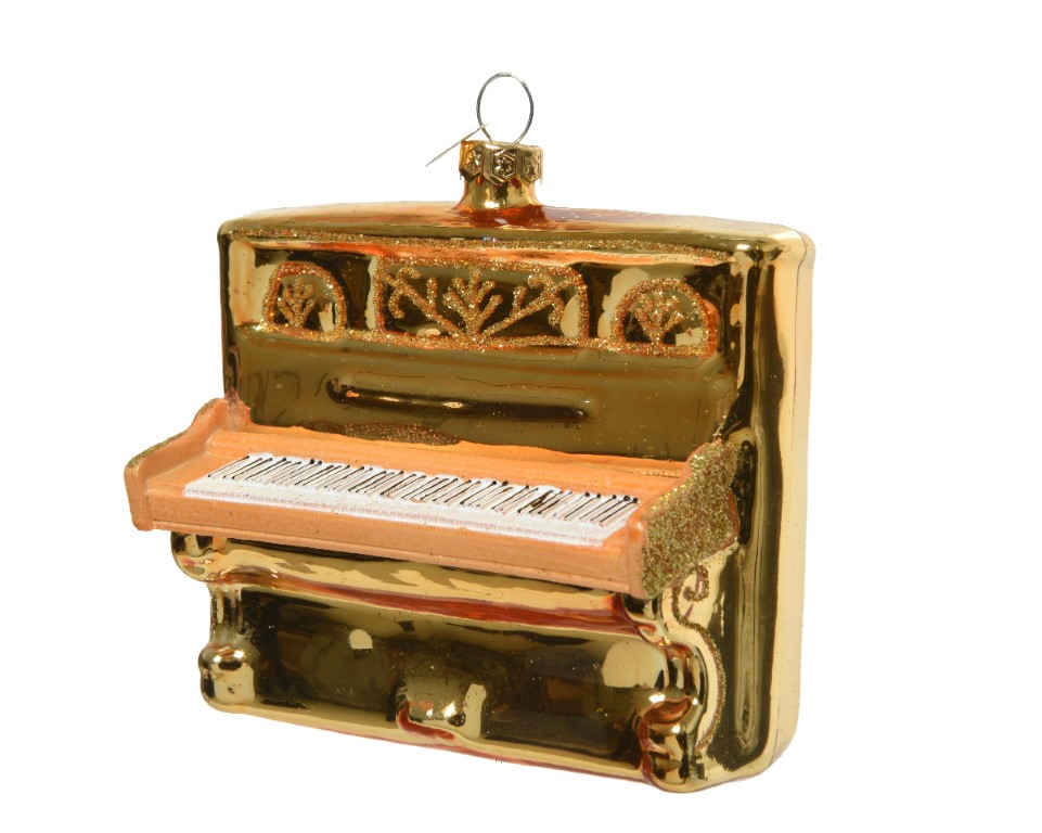 Decoris piano glas l5b10h9.40 cm goud kerst - 