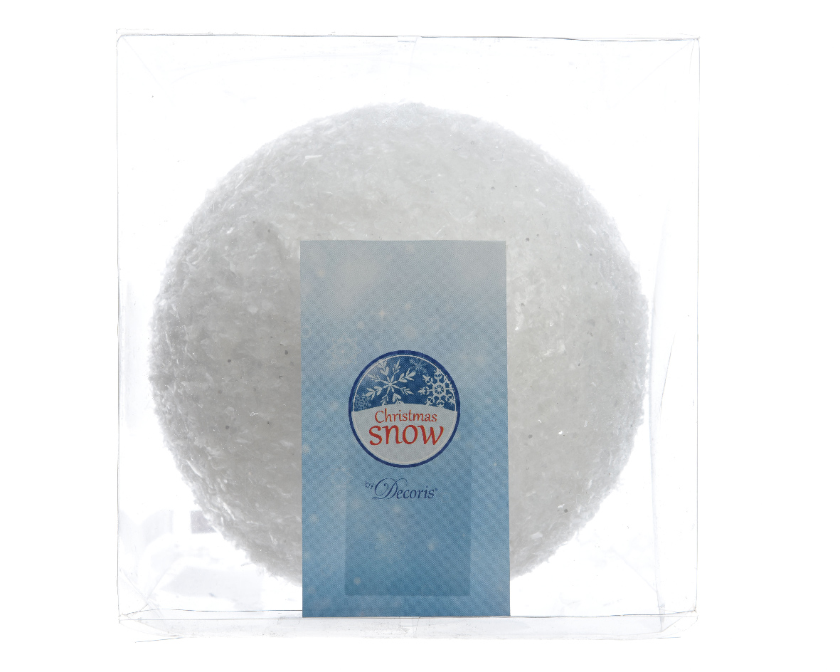 Ksd Sneeuwbal foam d14cm wit glitter - 