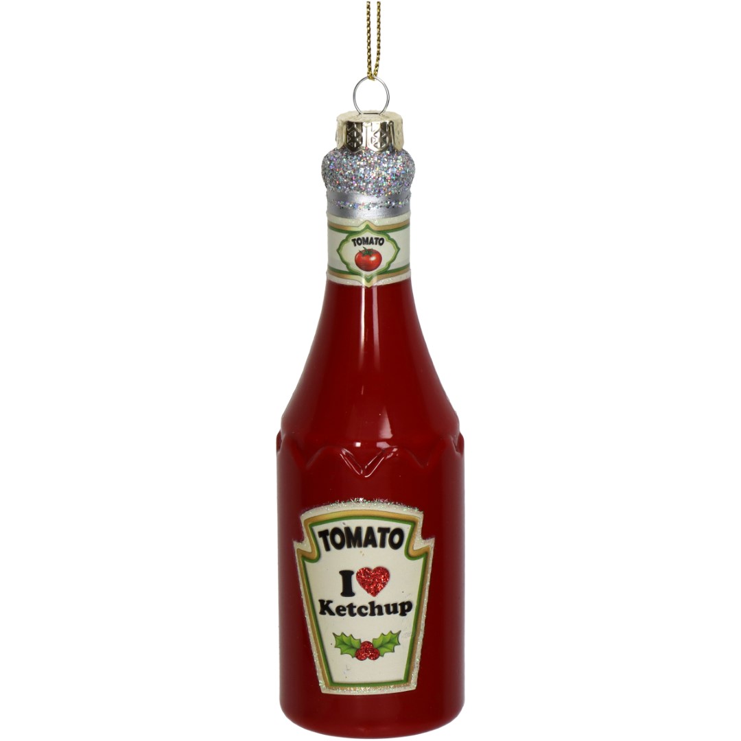 Hd collection Ornament Ketchup Glas Rood 14cm - 