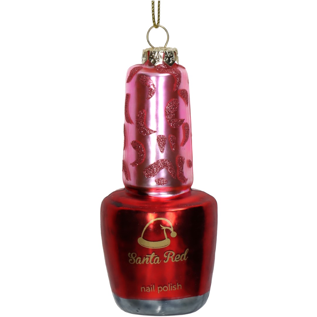 Hd collection Ornament Nagellak Glas Rood 10.1cm - 