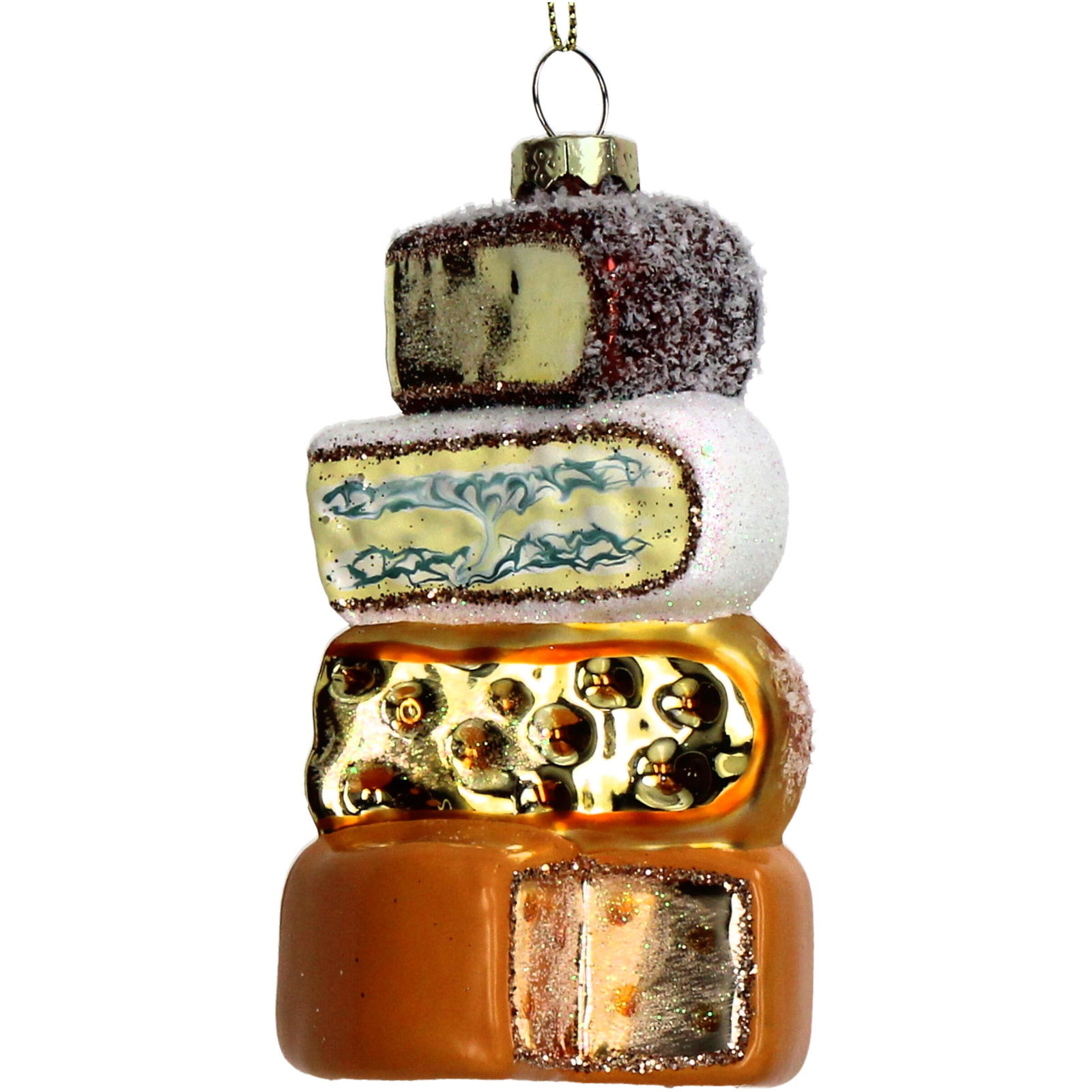 Hd collection Ornament kerstbal Kaasglas Multi 11.4 cm - 