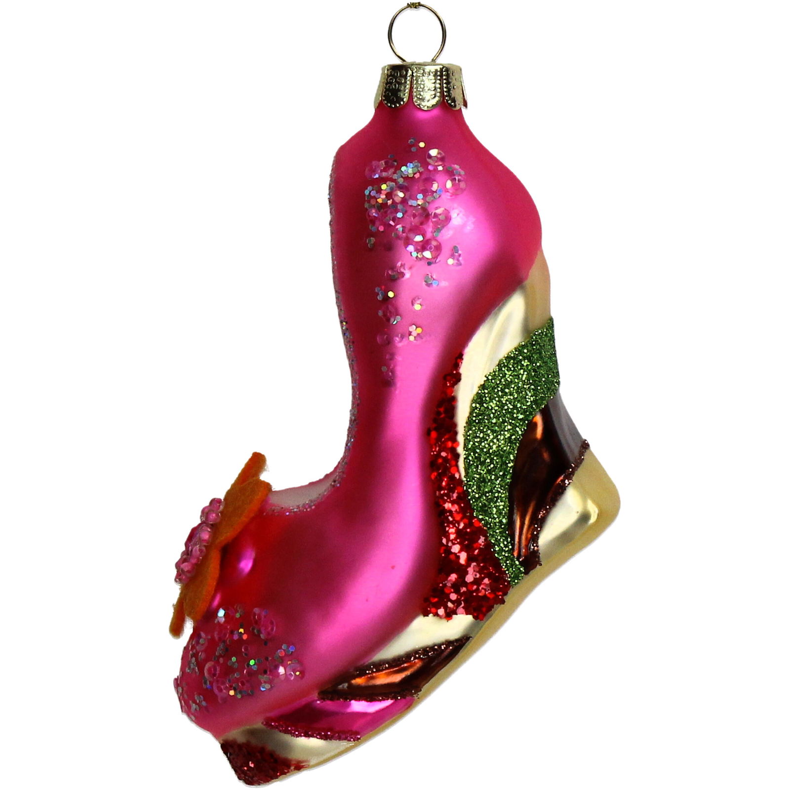 Hd collection Ornament kerstbal Schoen Glas Roze 11.9 cm - 
