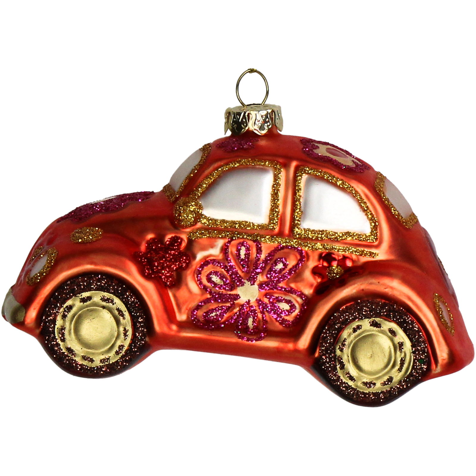 Hd collection Ornament kerstbal Auto Glas Oranje 11.4 cm - 