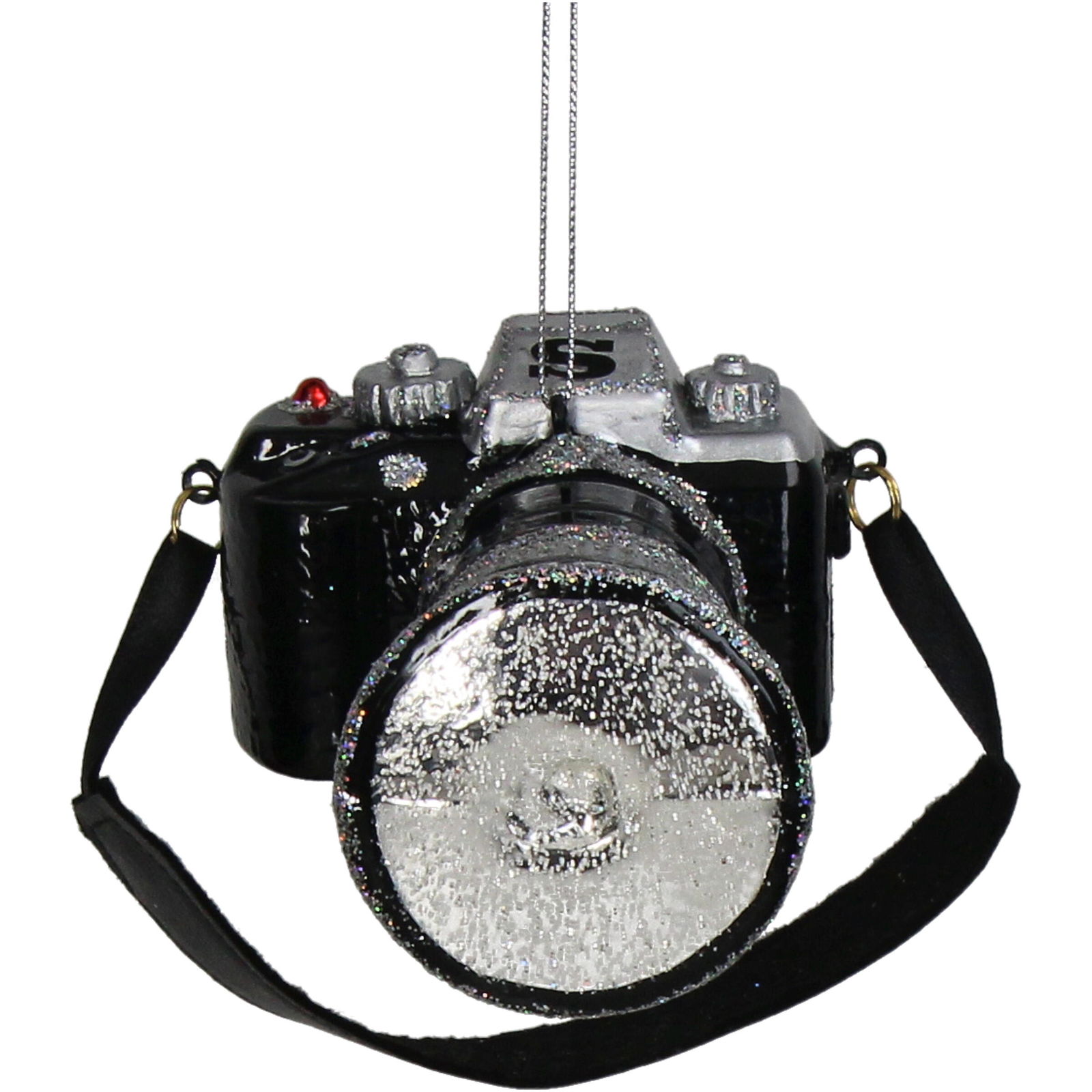 Hd collection Ornament kerstbal Camera Glas Zwart 12.1 cm - 
