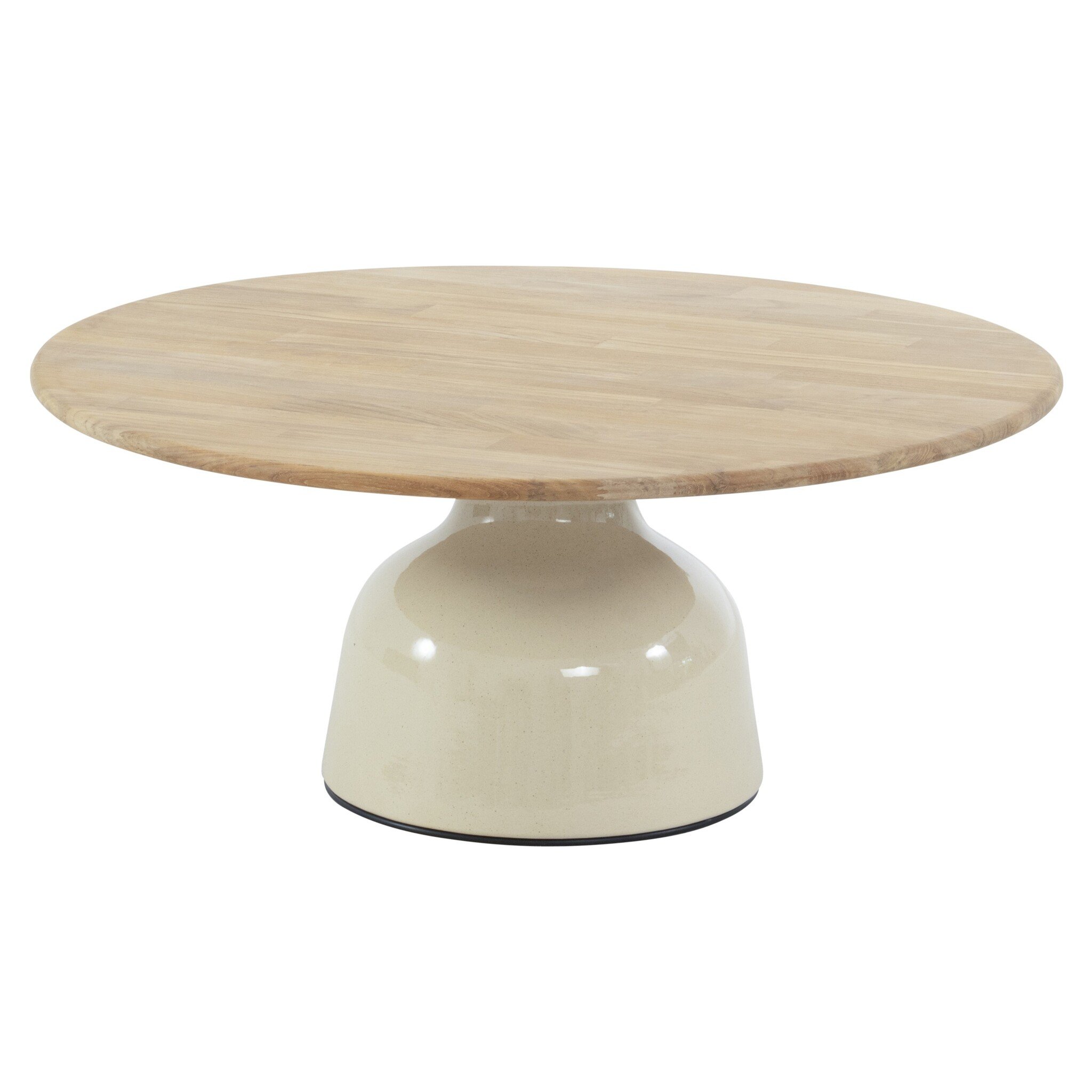 4 Seasons Outdoor June lounge tuintafel hoogglans keramiek creme 80xH35 cm 