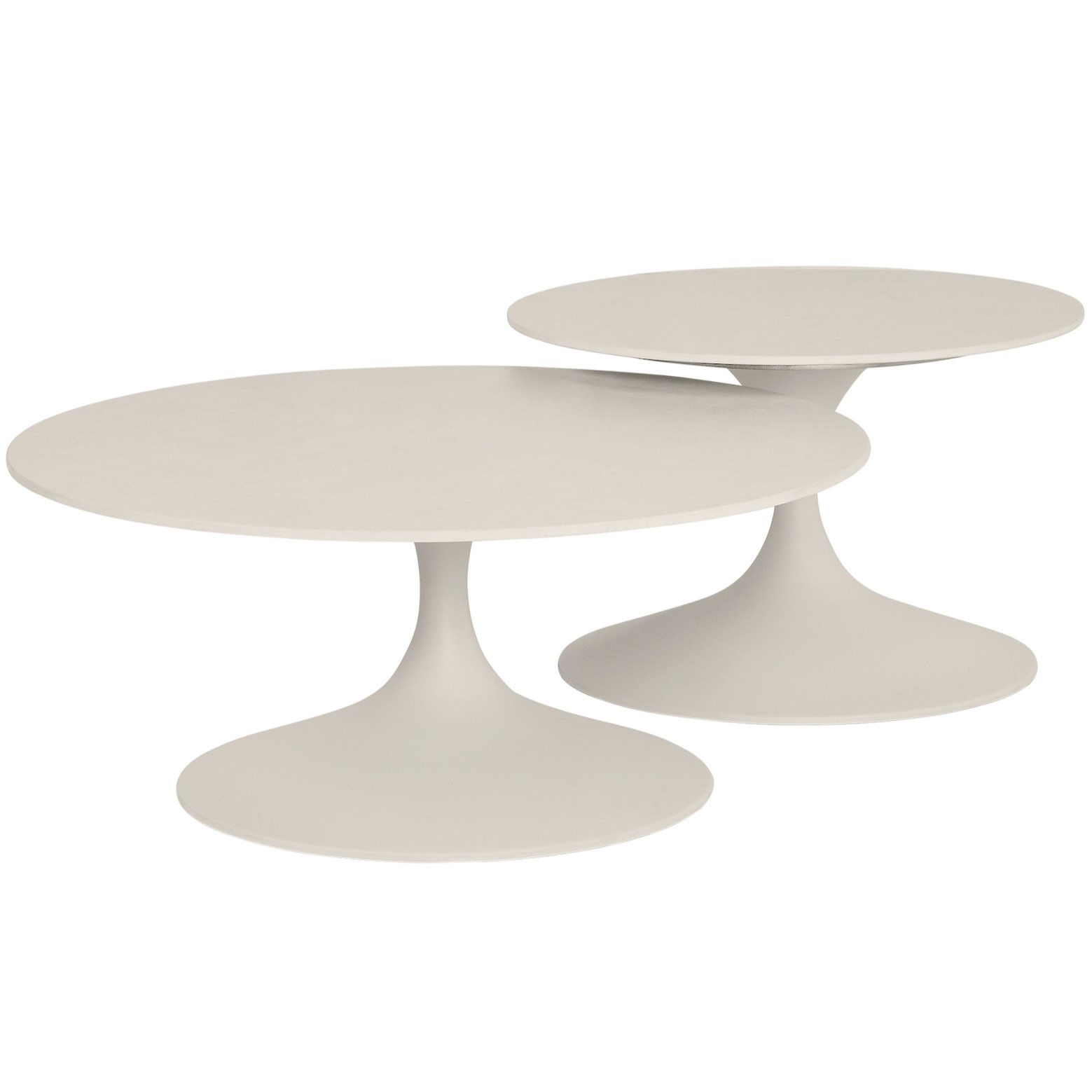 SUNS Nova loungetafelset 60xH40 cm en 80xH35 cm rond sintered stone camel sand