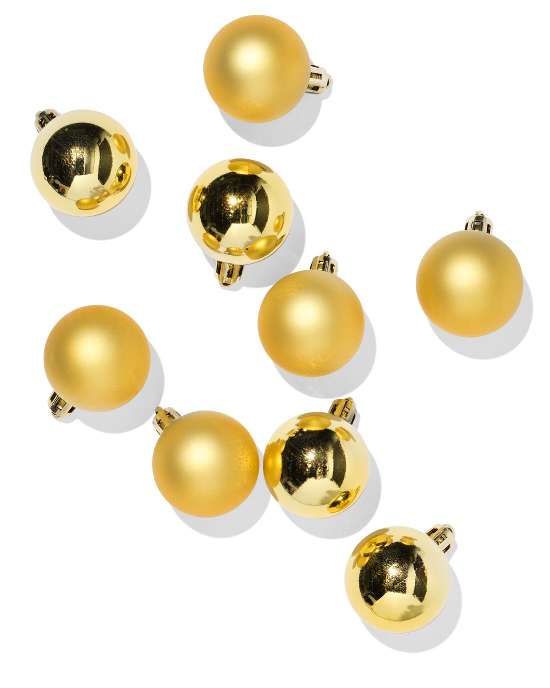 HEMA Kerstballen Set 4.1cm Plastic Goud - 9 Stuks (goud)