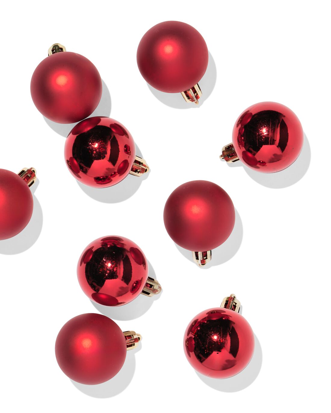HEMA Kerstballen Set 4.1cm Plastic Rood - 9 Stuks (rood)