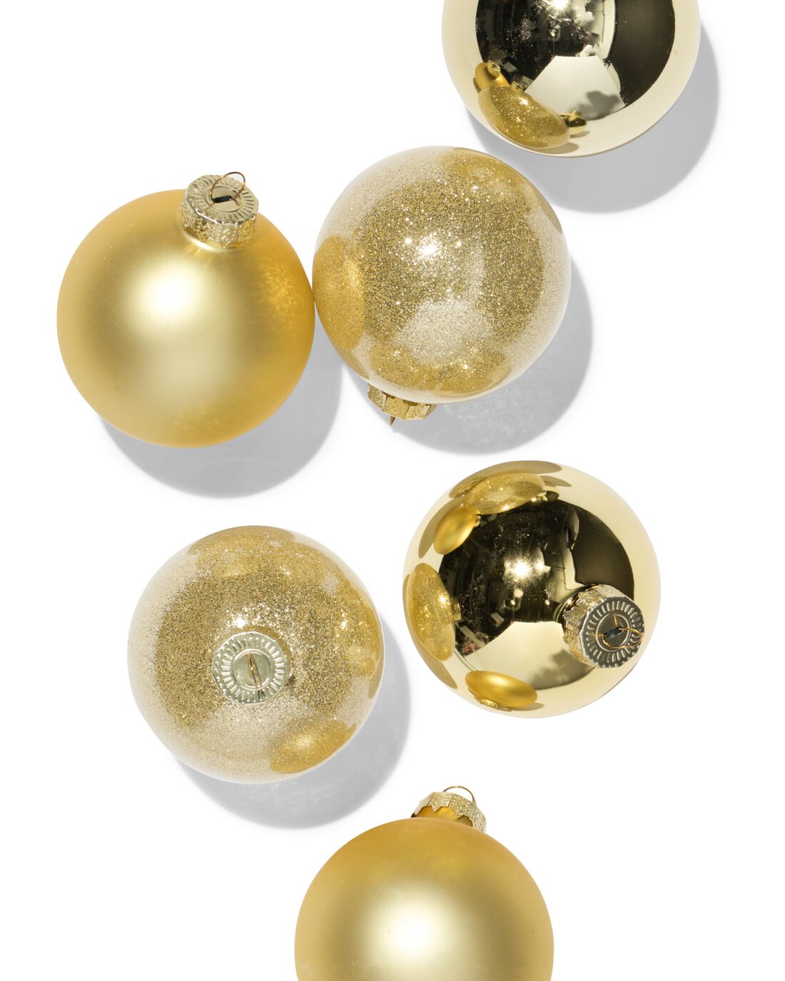 HEMA Kerstballen Set Glas Goud - 6 Stuks (goud)