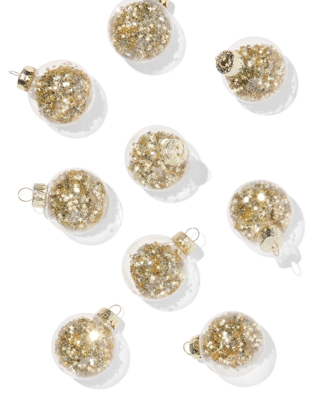 HEMA Kerstballen Set Confetti Rood - 9 Stuks (goud)