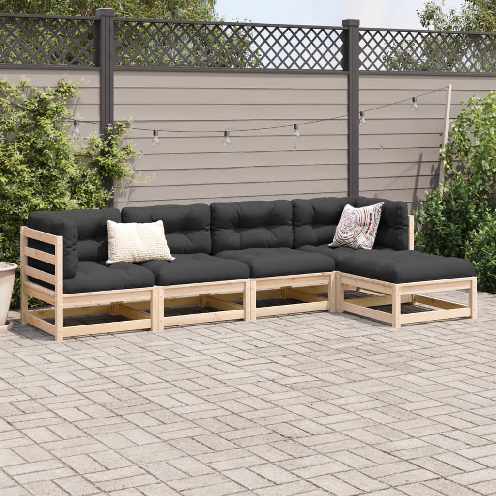 vidaXL 5-delige Loungeset massief grenenhout