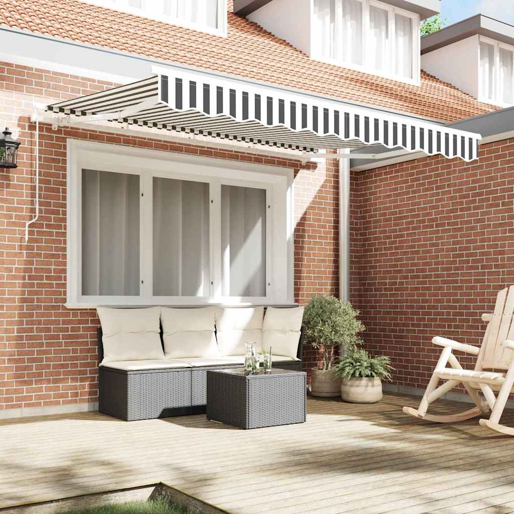 vidaXL Vervangingsdoek voor zonnescherm Antraciet en wit 300 x 200 cm