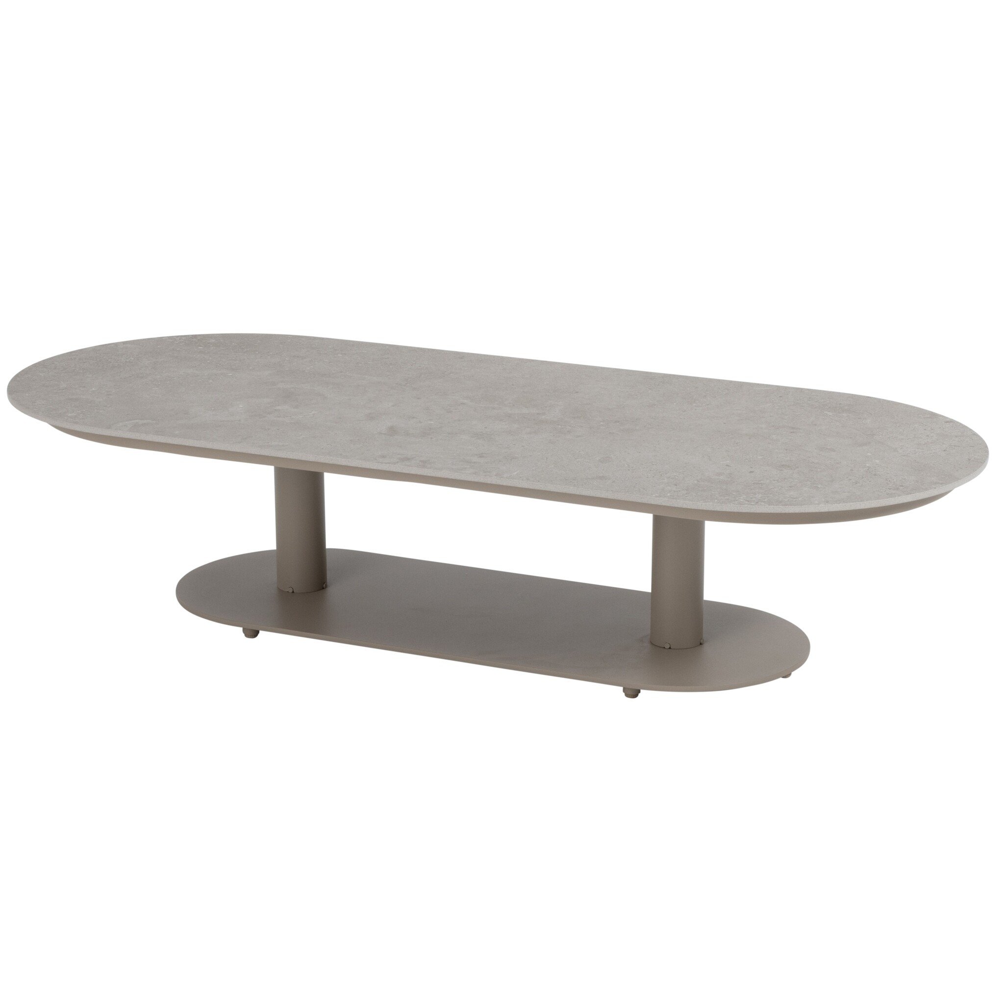 4 Seasons Outdoor Boaz lounge tuintafel ovaal 150x65xH35 cm ceramic latte 