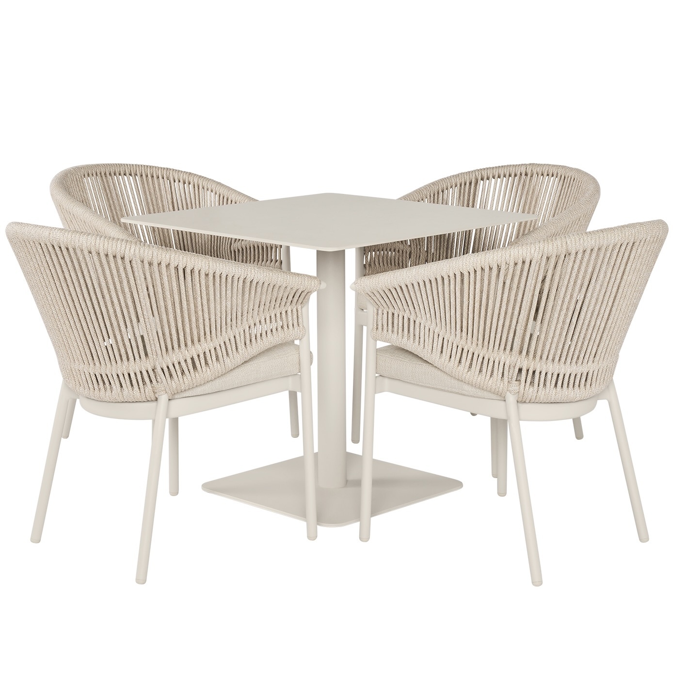 SUNS Santorini Nova dining tuinset 80x80xH76,5 cm 5 delig camel sand latte